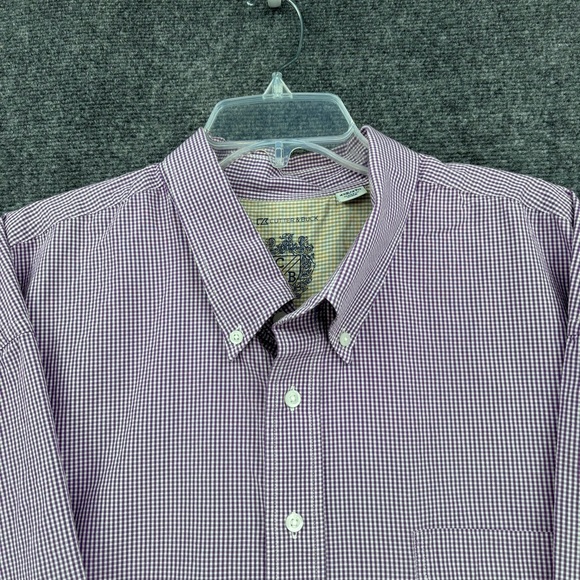 Cutter & Buck Purple White Gingham Plaid Button Up Long Sleeve Men’s 4XB Career - Picture 2 of 11